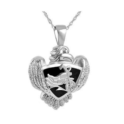 Eagle Biker Ash Pendant Urn - Love Charms Option