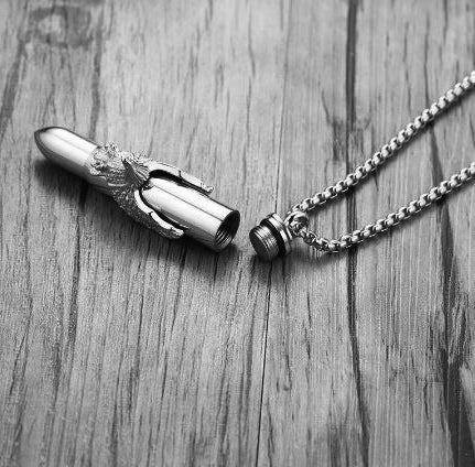 Eagle Bullet Pendant Unisex Cremation Urn - Love Charms™ Option