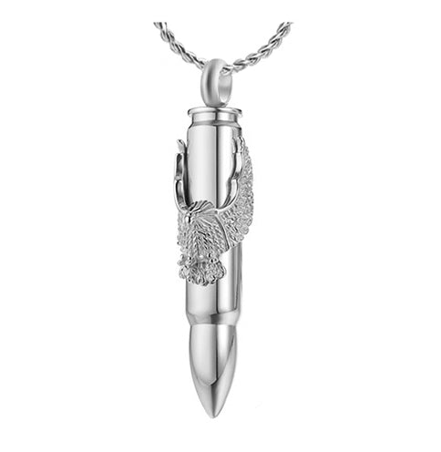 Eagle Bullet Pendant Unisex Cremation Urn - Love Charms™ Option