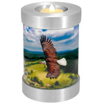 Eagle In Flight Candle Cremation Urn - Engraving Available - LED Candle Included