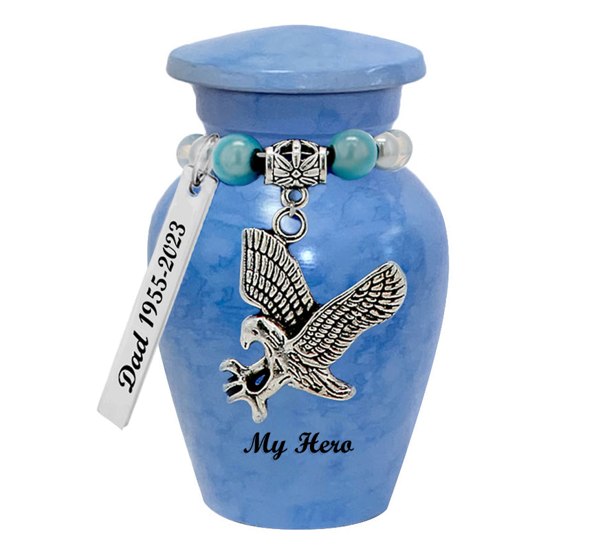 Blue Eagle Clouds Keepsake Urn - Love Charms® Option