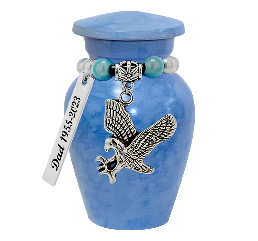 Blue Eagle Clouds Keepsake Urn - Love Charms® Option