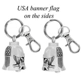 Liberty Guardian Motorcycle Bell Keychain Ash Urn - Engraving Available