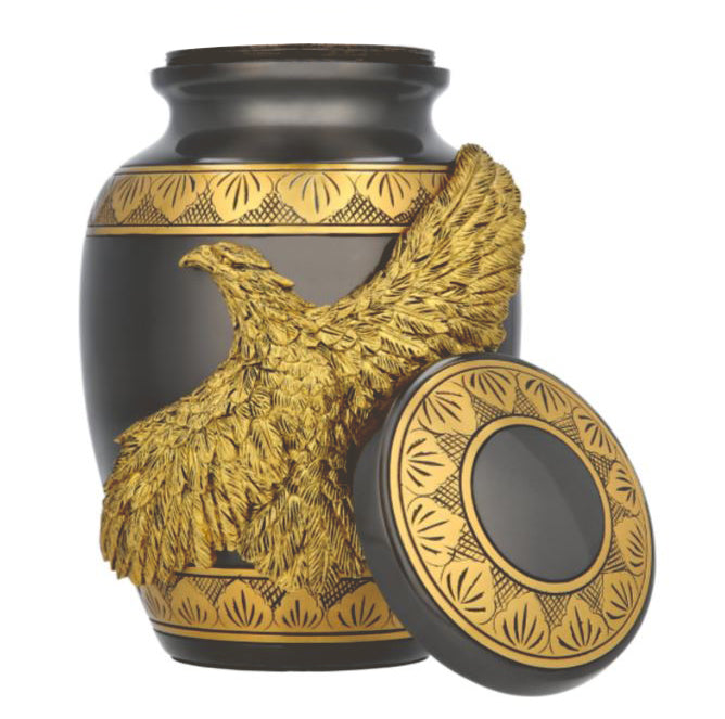 Eagle Gunmetal Youth Brass Urn - Pro Diamond Engraving