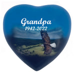 Eagle In Flight Heart Keepsake Urn - Heart Stand Option