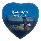 Eagle In Flight Heart Keepsake Urn - Heart Stand Option