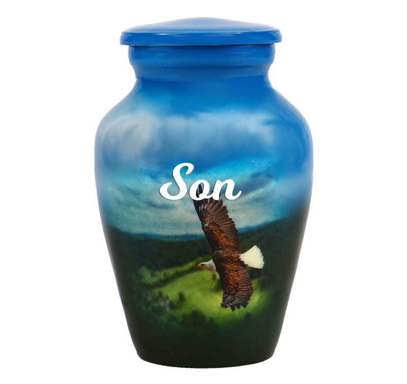 Eagle In Flight Mini Urn - Love Charms® Option