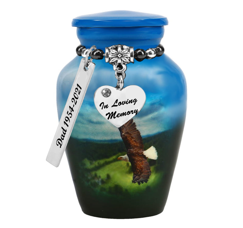 Eagle In Flight Mini Urn - Love Charms® Option