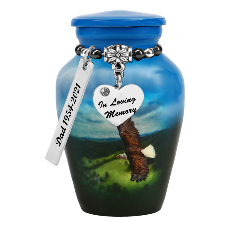 Eagle In Flight Mini Urn - Love Charms® Option