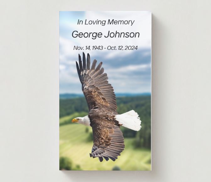 Eagle In Flight Memorial Cards - Funeral  Cards - Celebration of Life Cards