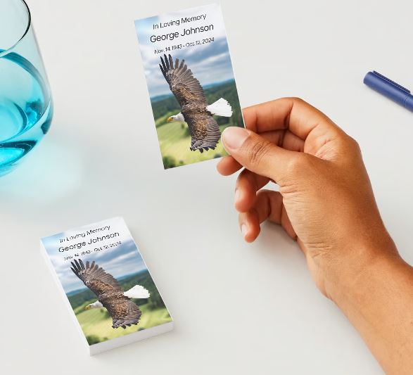 Eagle In Flight Memorial Cards - Funeral  Cards - Celebration of Life Cards