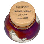 Eagle Raku Cremation Adult or Medium Urn - Personalization Option