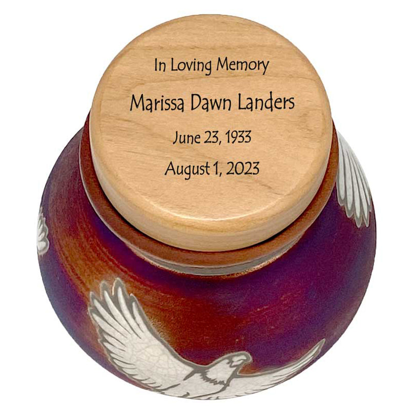 Eagle Raku Cremation Adult or Medium Urn - Personalization Option