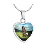 Eagle In Flight Heart Jewelry Urn - Love Charms® Option