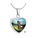 Eagle In Flight Heart Jewelry Urn - Love Charms® Option