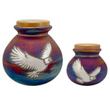 Eagle Raku Cremation Adult or Medium Urn - Personalization Option