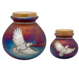 Eagle Raku Cremation Adult or Medium Urn - Personalization Option