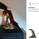 Eagle in Flight Art & Wood Cremation Urn