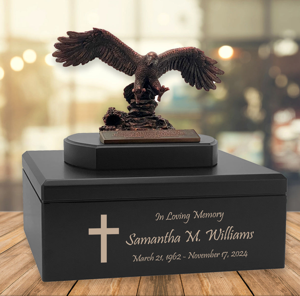 Eagle Faith Isaiah 40:31 Adult Cremation Urn - English or Spanish Language