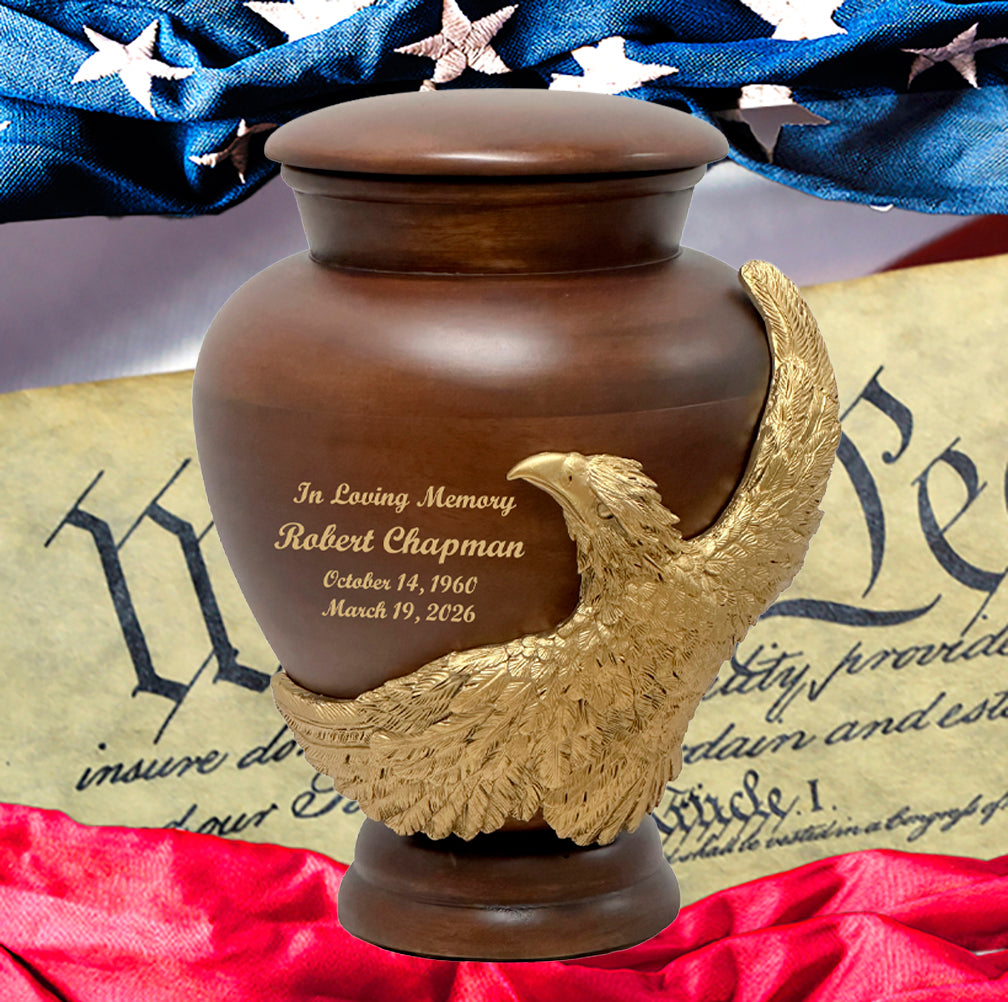 Eagle Wood Adult Sovereign Animal Cremation Urn