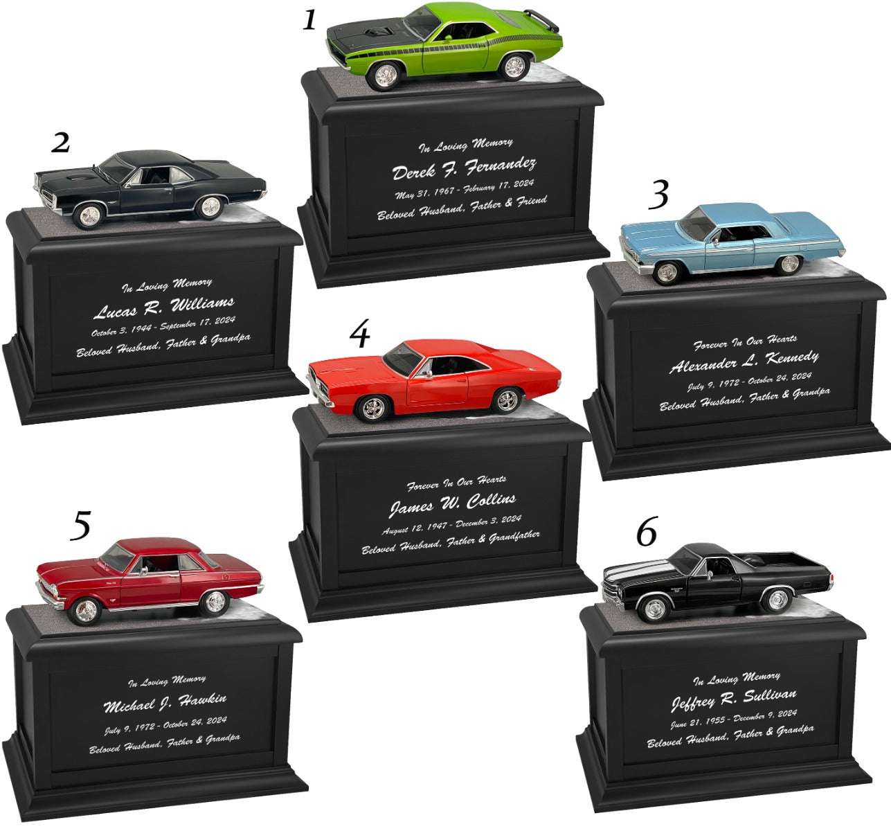 Car Race Track Wood Adult Cremation Urn & Muscle Car Home Décor