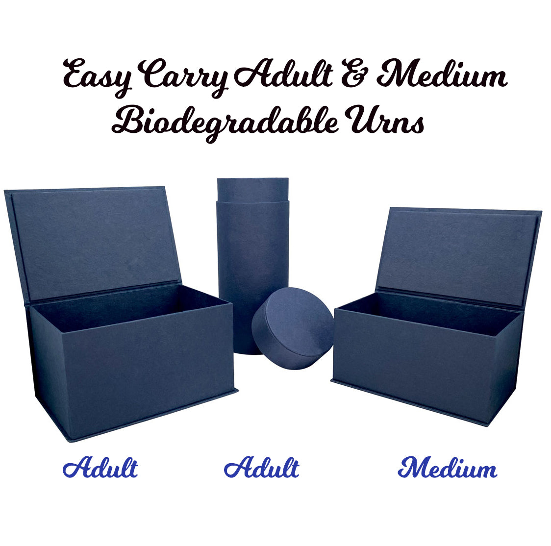 Easy Carry Blue Biodegradable Urns - Free Bag