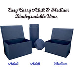 Easy Carry Blue Biodegradable Urns - Free Bag