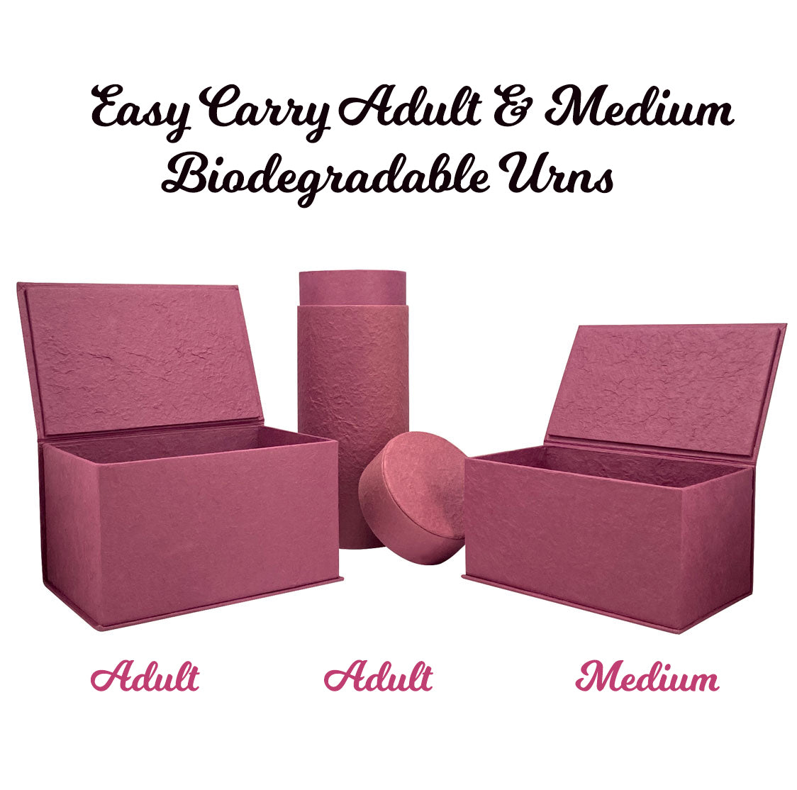 Easy Carry Pink Biodegradable Urns - Free Bag