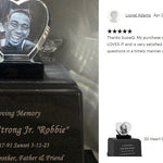 3D Heart Crystal Black Granite Large Adult Cremation Urn