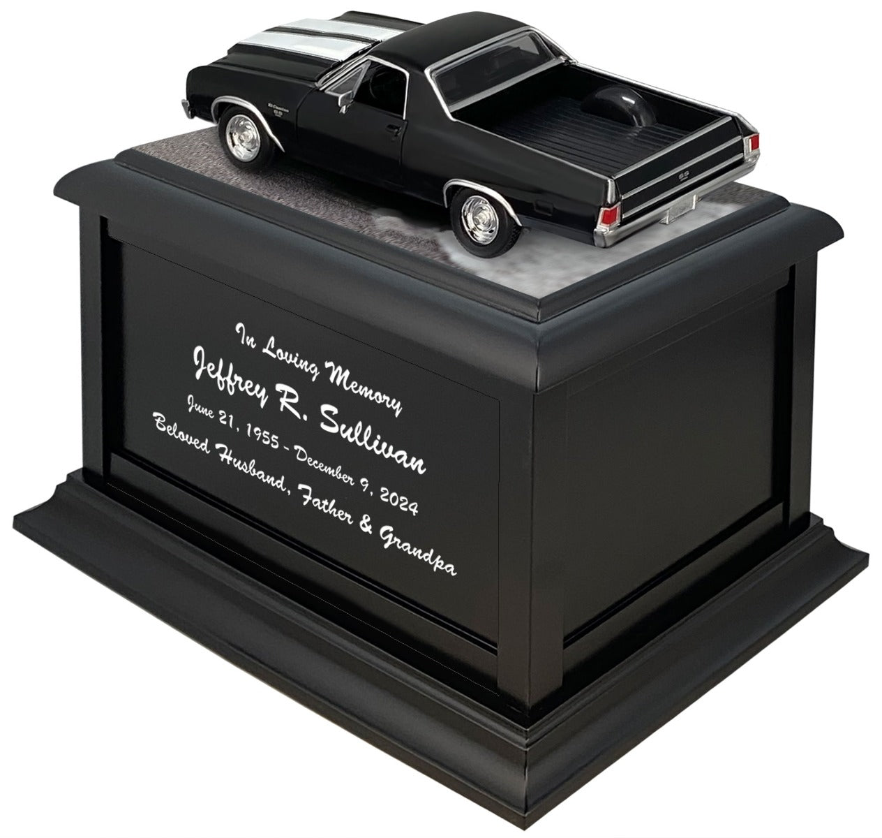 Car Race Track Wood Adult Cremation Urn & Muscle Car Home Décor