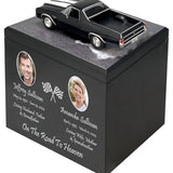 Race Track Companion Cremation Urn & 1970 Black Chevrolet El Camino SS Décor - With Photos