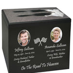 Race Track Companion Cremation Urn & 1970 Black Chevrolet El Camino SS Décor - With Photos