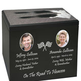 Race Track Companion Cremation Urn & 1970 Black Chevrolet El Camino SS Décor - With Photos