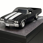 Race Track Companion Cremation Urn & 1970 Black Chevrolet El Camino SS Décor - With Photos