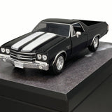 Race Track Companion Cremation Urn & 1970 Black Chevrolet El Camino SS Décor - With Photos