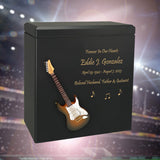 Electric Brown Guitar Wood Adult Cremation Urn - Miniature Guitar - Photo Option