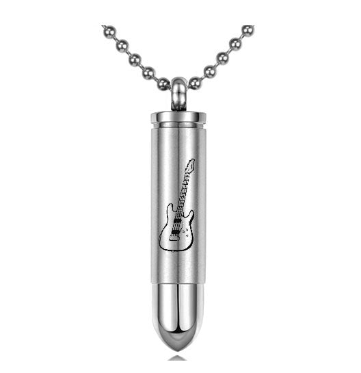 Electric Guitar Bullet Pendant Urn - Love Charms Option