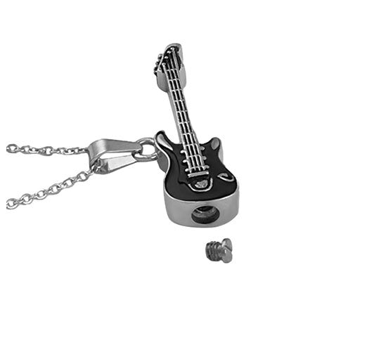 Electric Guitar Cremation Jewelry Urn - Love Charms Option
