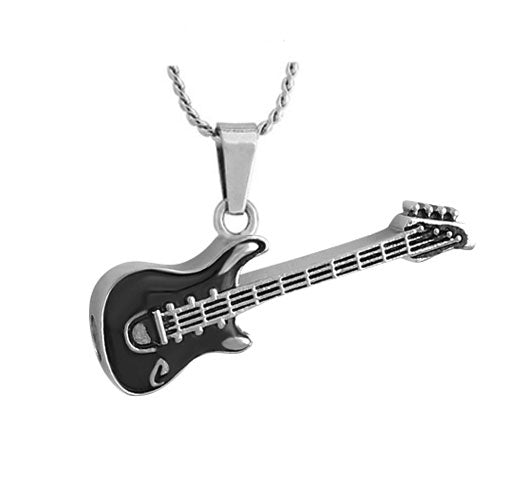 Electric Guitar Cremation Jewelry Urn - Love Charms Option