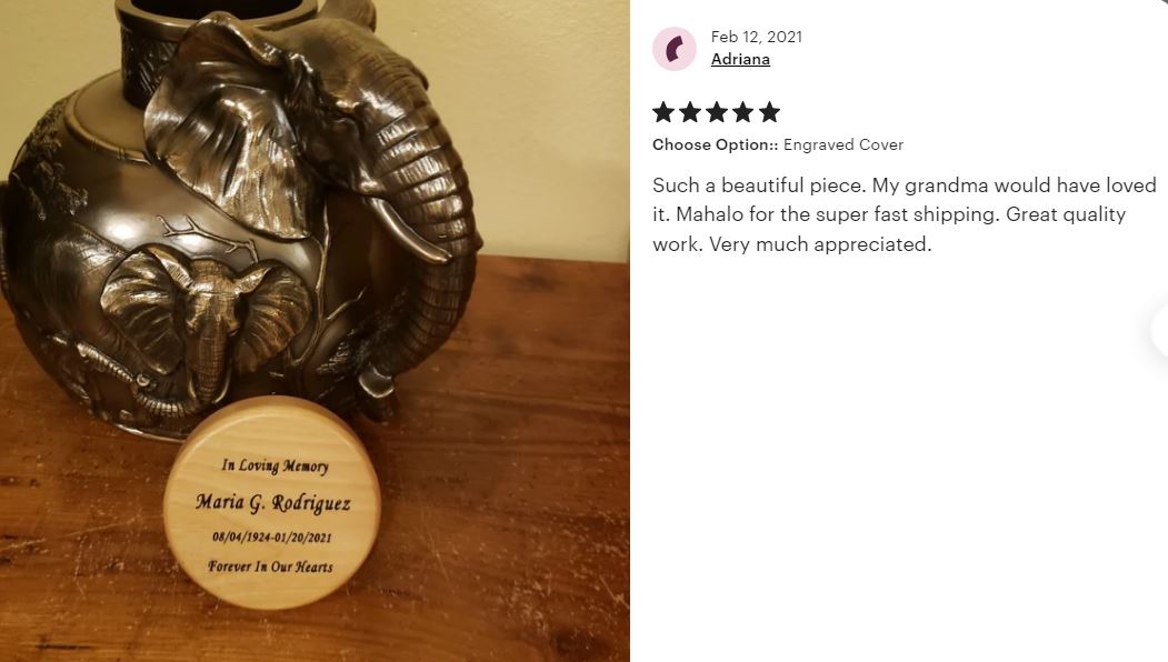 Safari Elephant Adult Cremation Urn