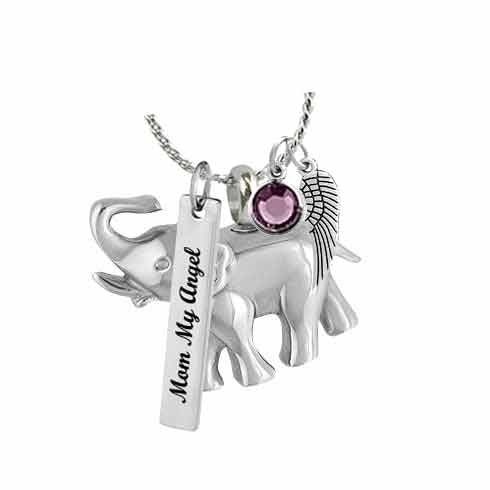 Happy Elephant Pendant Ash Urn - Love Charms Option