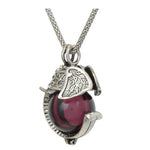 Elephant Head Burgundy Glass Ash Pendant Urn