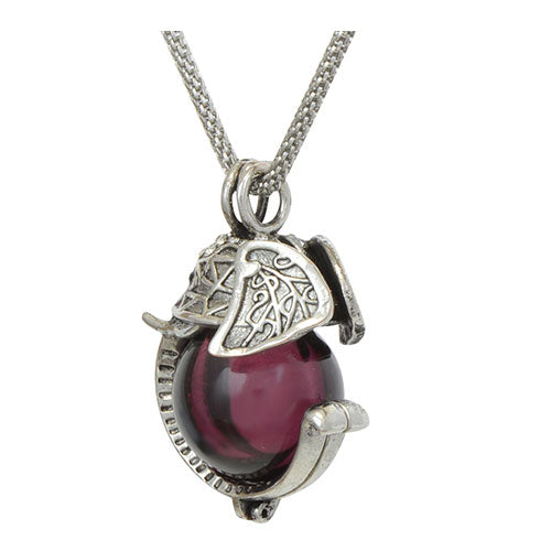 Elephant Head Burgundy Glass Ash Pendant Urn