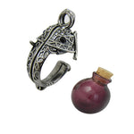 Elephant Head Burgundy Glass Ash Pendant Urn