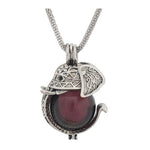 Elephant Head Burgundy Glass Ash Pendant Urn - Love Charms Option