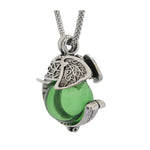 Elephant Head Green Glass Ash Pendant Urn - Love Charms Option