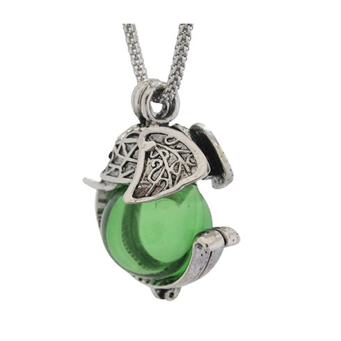 Elephant Head Green Glass Ash Pendant Urn - Love Charms Option