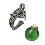 Elephant Head Green Glass Ash Pendant Urn - Love Charms Option