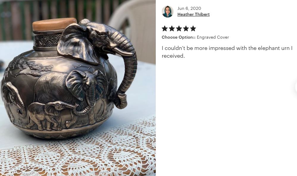 Safari Elephant Adult Cremation Urn