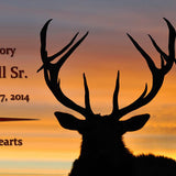 Elk Sunset Keychain Urn engraved